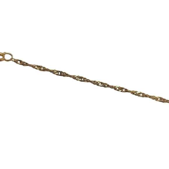 PPC Rose Floral Oval Shape Pendant Chain Necklace Spring Ring Clasp Gold Filled - Picture 4 of 7